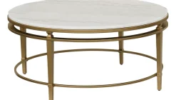 Havertys Amani Round Coffee Table Gold Outlet