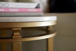 Havertys Amani Round Coffee Table Gold Outlet