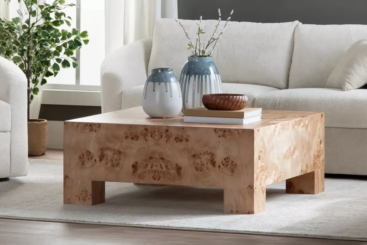 Havertys Anissa Burl Wood Coffee Table