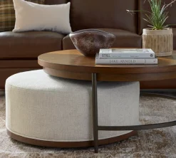 Havertys Ashford Park Coffee Table with Ottoman Classic Walnut Best