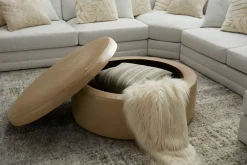 Havertys Audrey Storage Ottoman Brighton Dune Clearance