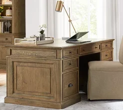 Havertys Avondale II Executive Desk Vintage Oak Discount
