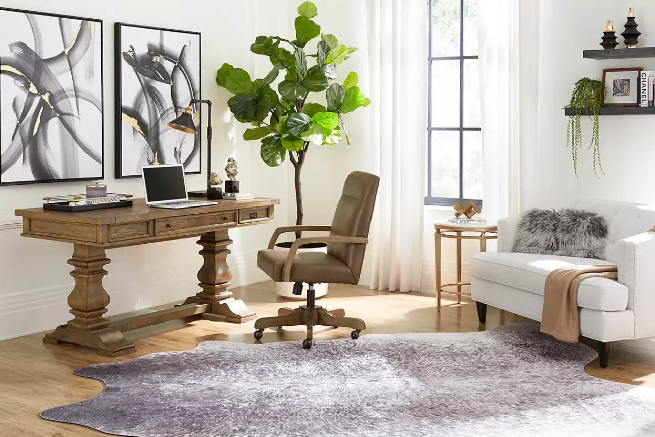 Havertys Avondale II Standing Desk Vintage Oak Outlet