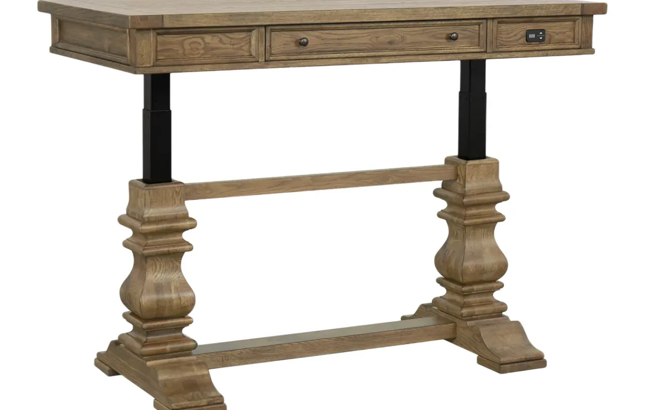 Havertys Avondale II Standing Desk Vintage Oak Outlet