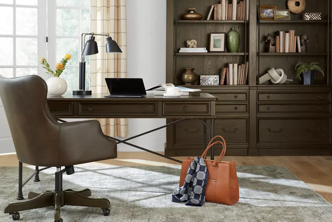 Havertys Barnes Desk Chair Old Saddle Cocoa Online
