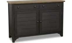 Havertys Barrington Server Antique Oak and Matte Black