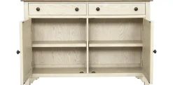 Havertys Barrington Server Antique Oak and Matte Black