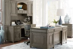 Havertys Baylor Executive Desk Grey Washed Best