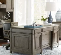 Havertys Baylor Executive Desk Grey Washed Best