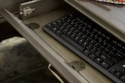 Havertys Baylor L-Shaped Desk Grey Washed Outlet