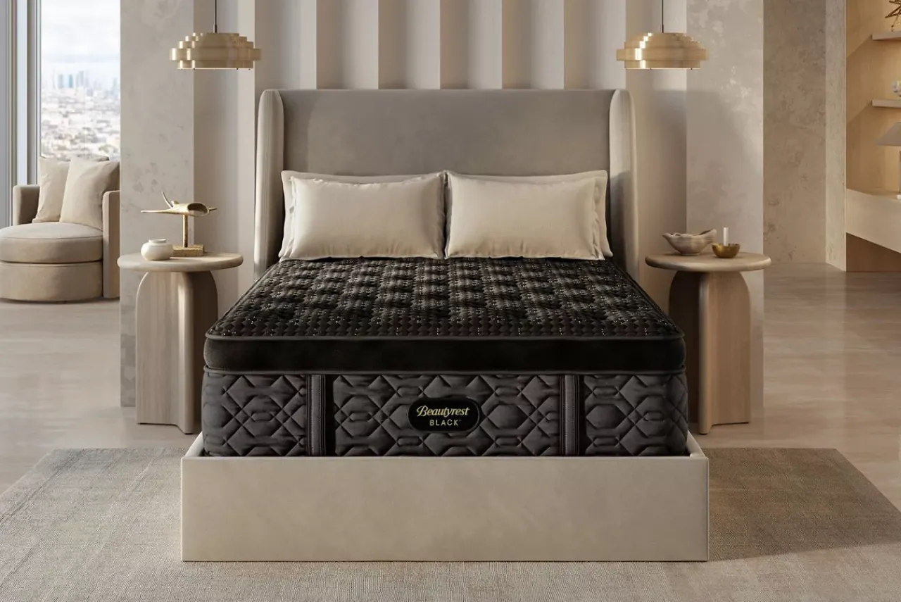 Havertys Beautyrest Black Quilted Series 4 Plush Summit Pillow Top Mattress Clearance