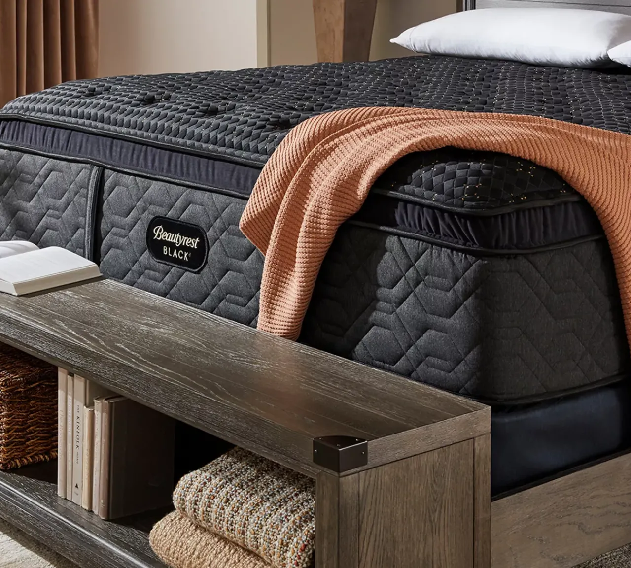 Havertys Beautyrest Black Quilted Series 4 Plush Summit Pillow Top Mattress Clearance
