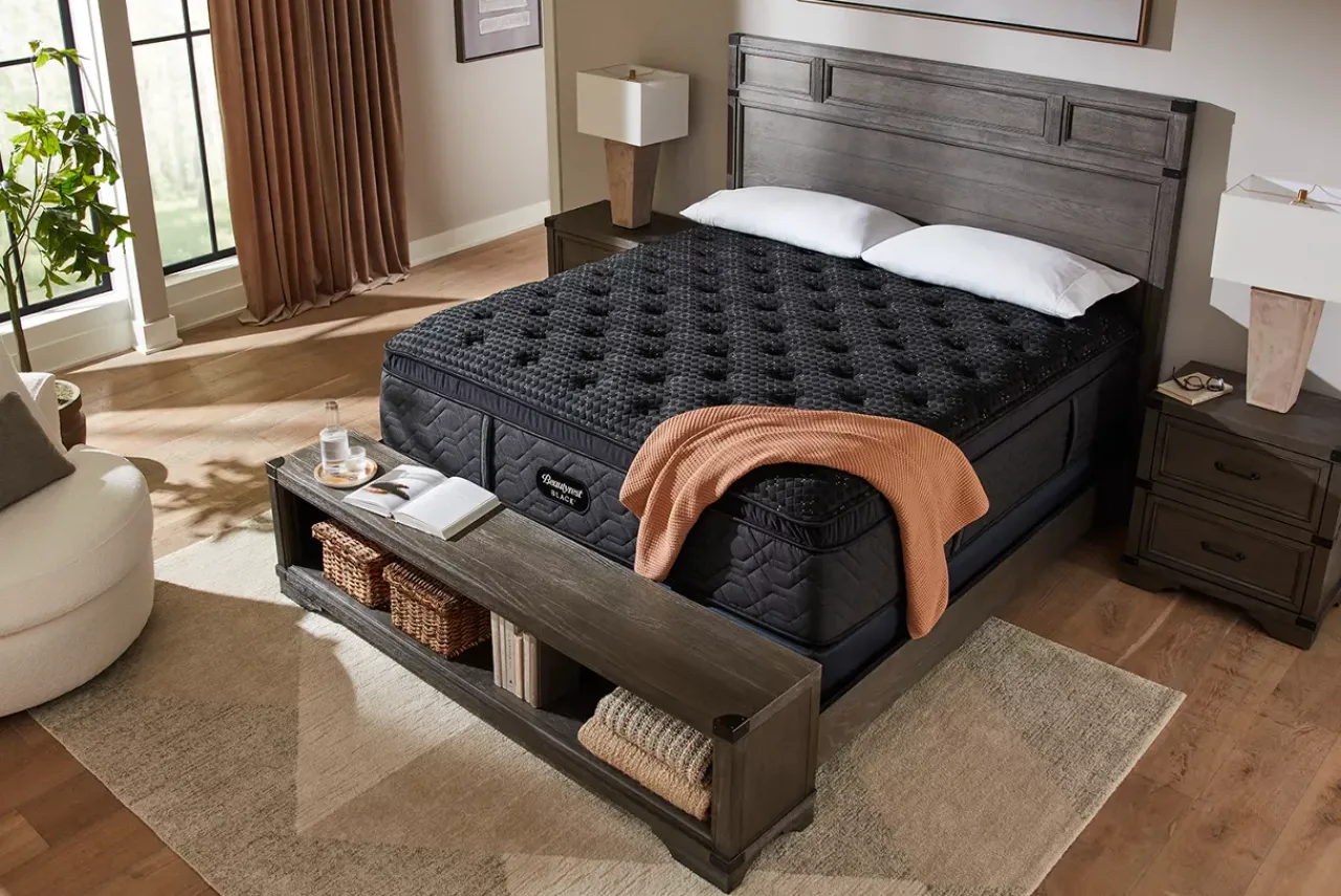 Havertys Beautyrest Black Quilted Series 4 Plush Summit Pillow Top Mattress Clearance