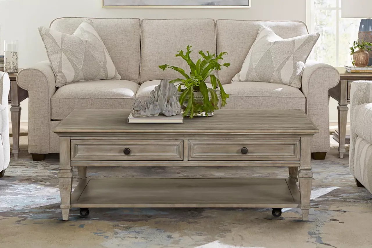 Havertys Beckley Coffee Table Dovetail Grey Outlet