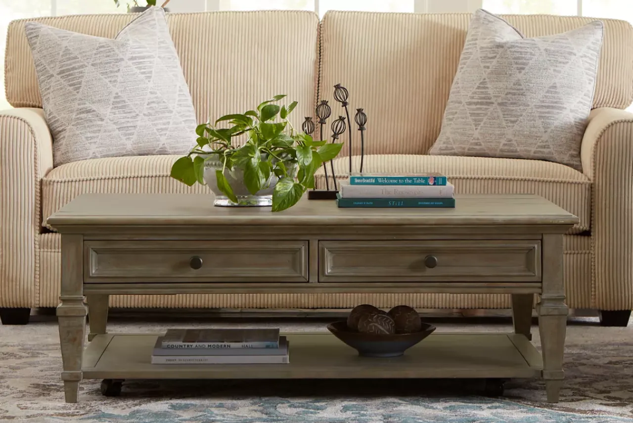 Havertys Beckley Coffee Table Dovetail Grey Outlet