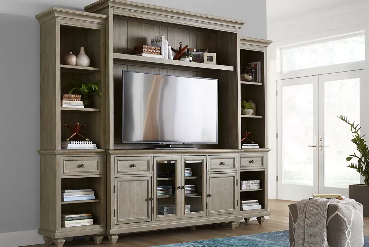 Havertys Beckley Entertainment Wall Dovetail Grey