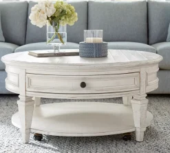 Havertys Beckley Round Coffee Table Alabaster Hot