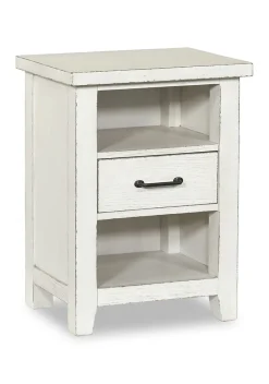 Havertys Briar Lake Open Nightstand Antique White Hot