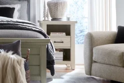 Havertys Briar Lake Open Nightstand Antique White Hot