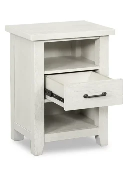 Havertys Briar Lake Open Nightstand Antique White Hot
