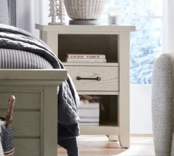 Havertys Briar Lake Open Nightstand Antique White Hot