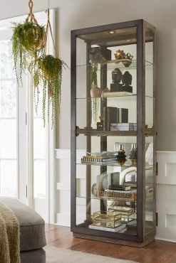 Havertys Camden Display Cabinet Smoked Truffle Hot