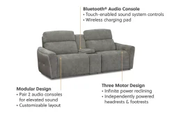Havertys Century Power Loveseat with Audio Console