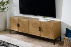 Havertys Coen Media Console Oak Natural