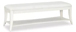 Havertys Corsica Bench Pearl White Sale