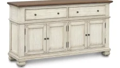 Havertys Coventry Server Antiqued White and Brown Online