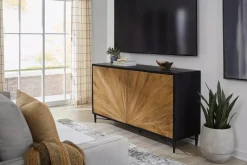 Havertys Cyrus Entertainment Console Natural Mango New
