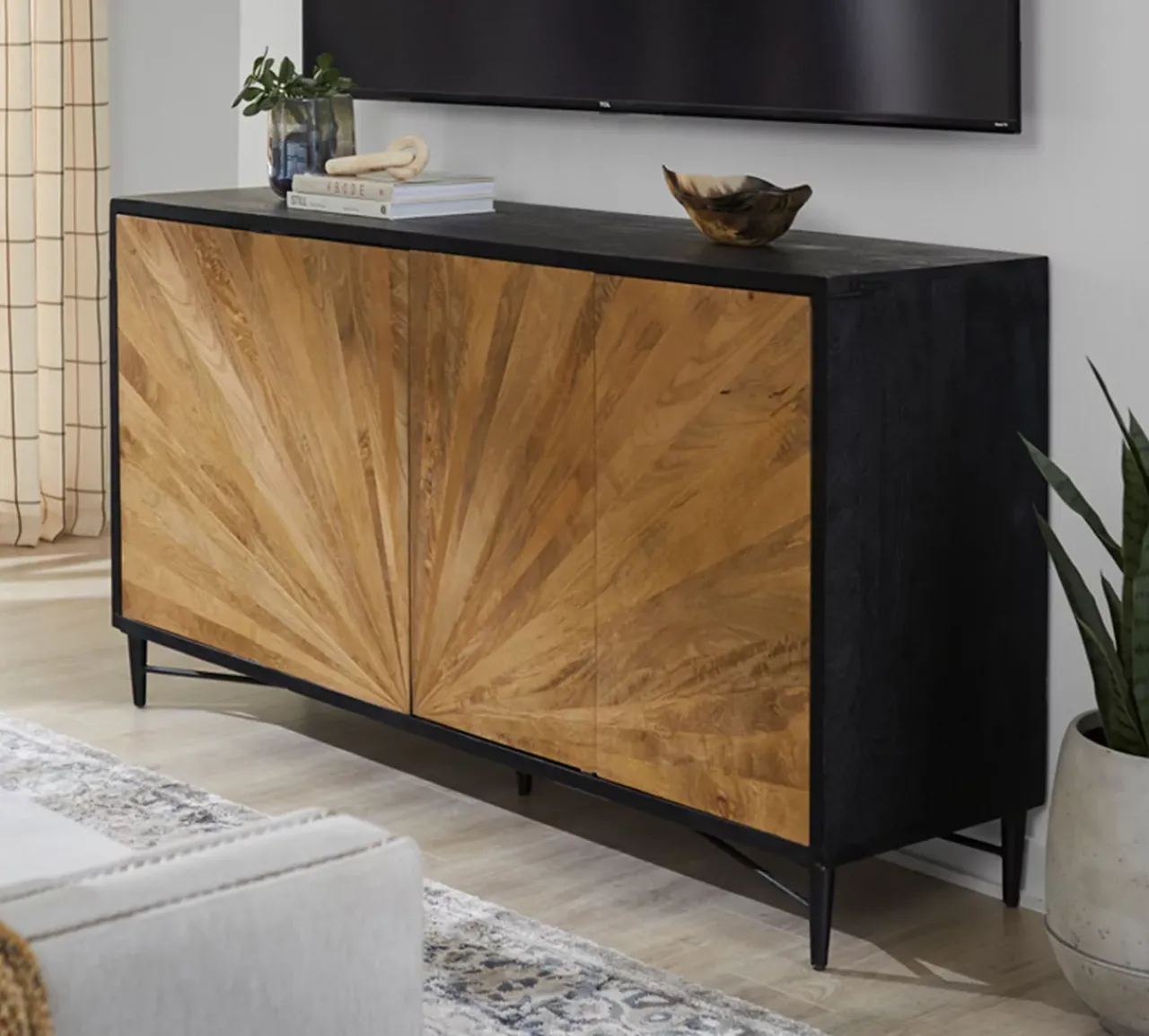 Havertys Cyrus Entertainment Console Natural Mango New