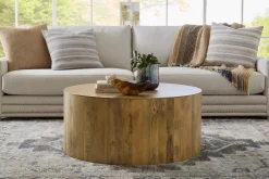 Havertys Cyrus Round Coffee Table Natural Mango Hot