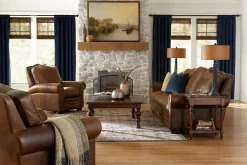 Havertys Dakota Chair American Bison Walnut- Tooled Clearance