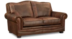 Havertys Dakota Loveseat American Bison Walnut- Tooled Clearance