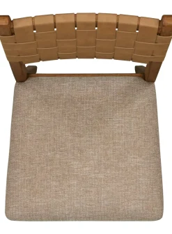 Havertys Davenport Woven Back Chair Caramel Sale