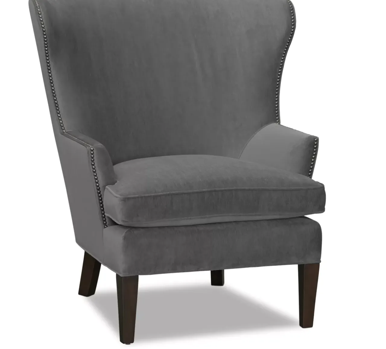 Havertys Delphine Wingback Accent Chair Plush Slate Discount