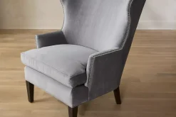 Havertys Delphine Wingback Accent Chair Plush Slate Discount
