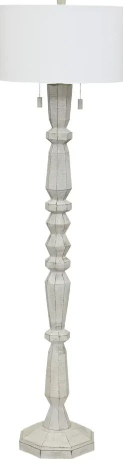 Havertys Ezra Floor Lamp White-CVC AZVP138BLK Clearance