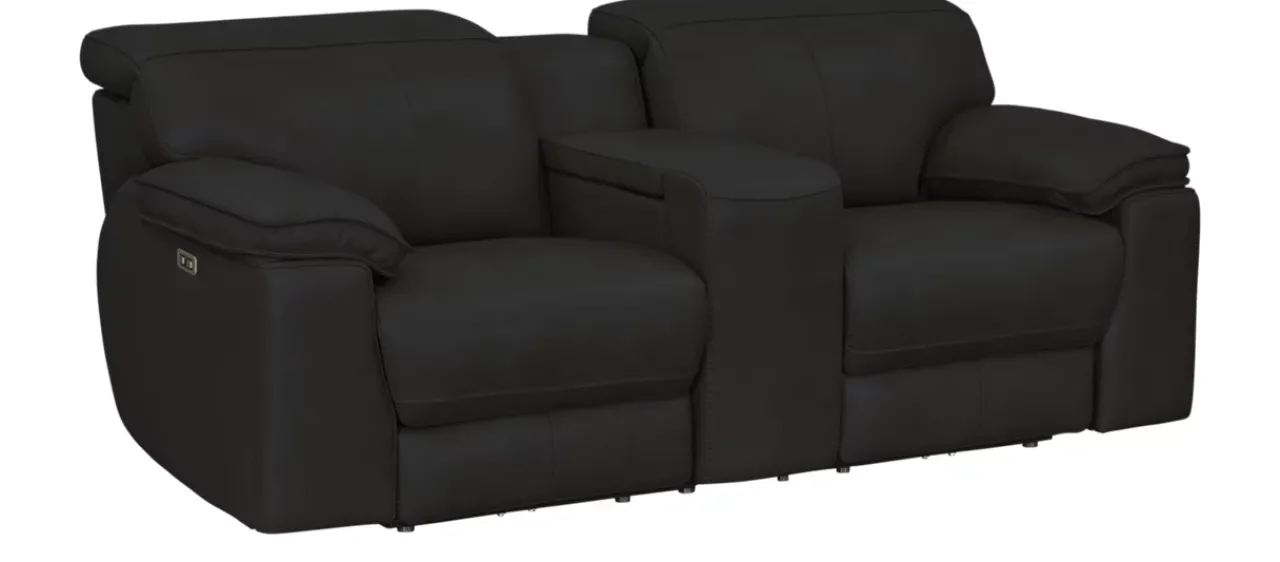 Havertys Genesis Power Sofa with Console Outlet