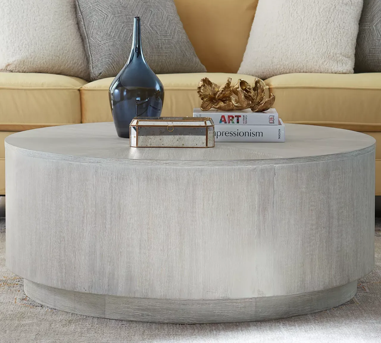 Havertys Ginny Coffee Table White Washed Clearance