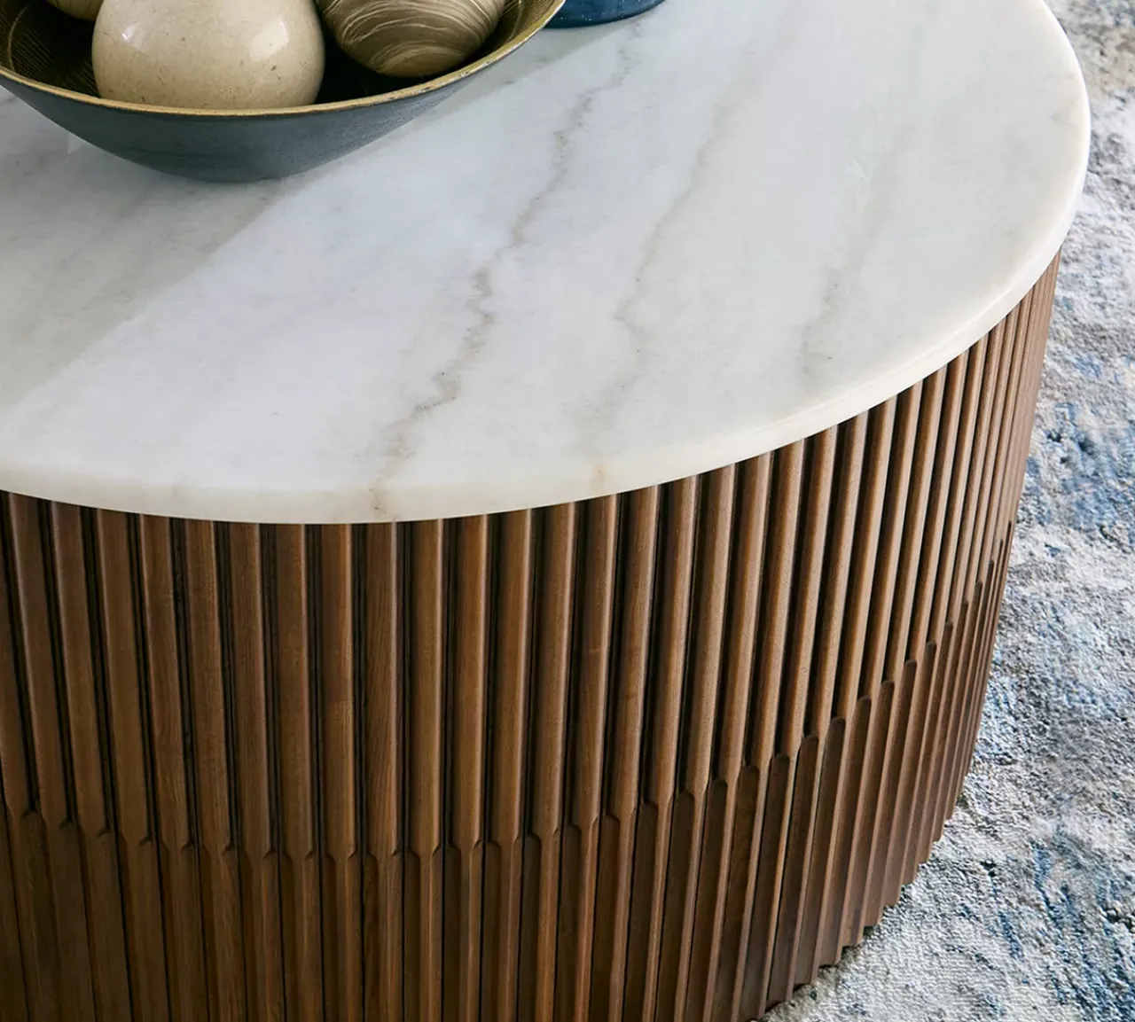 Havertys Graham Coffee Table White and Brown Sale