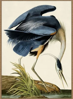 Havertys Grand Blue Heron Framed Art New