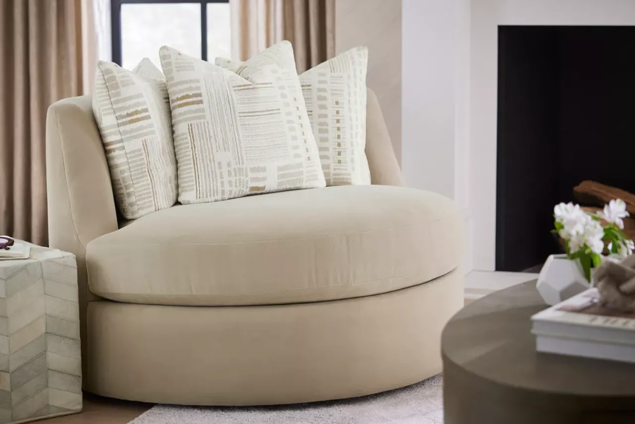 Havertys Harmony Swivel Chair Bella Toast New