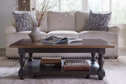 Havertys Harrington Coffee Table Dusty Taupe and Black Clearance