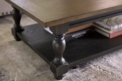 Havertys Harrington Coffee Table Dusty Taupe and Black Clearance