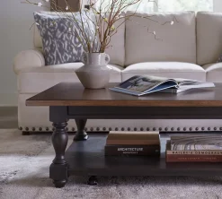 Havertys Harrington Coffee Table Dusty Taupe and Black Clearance
