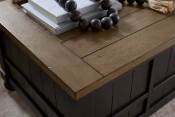 Havertys Harrington Trunk Dusty Taupe and Black Outlet