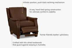 Havertys Hattie Manual Recliner Berrington Chocolate Clearance