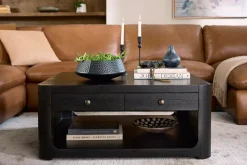 Havertys Kasten Coffee Table Ebony Whiskey New